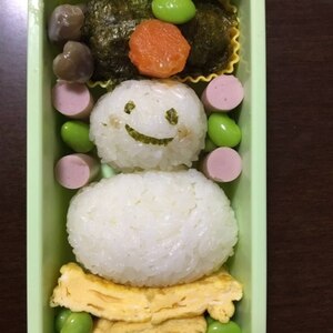 簡単キャラ弁☆鏡もちのお弁当♪